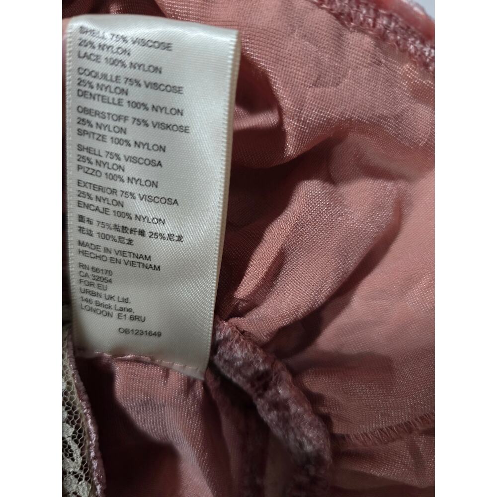 Free People Yours Truly Velvet Top Womens Small Mauve Lace Puff Sleeve Boho - Picture 5 of 16